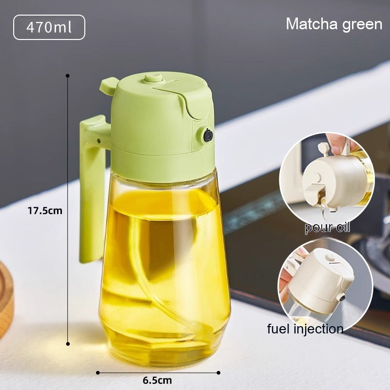 470 ml 2-in-1 Olivenöl Sprühflasche – Glas Ölspender für Küche, BBQ & Airfryer