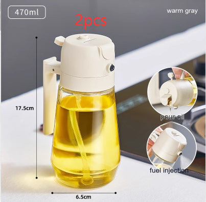 470 ml 2-in-1 Olivenöl Sprühflasche – Glas Ölspender für Küche, BBQ & Airfryer