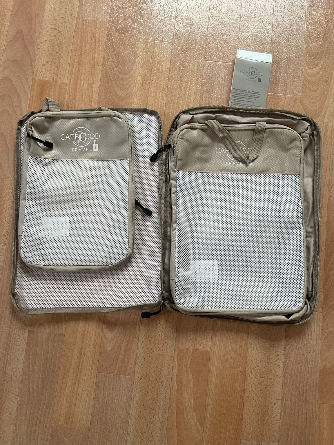 3-teiliges Kompressions-Packwürfel-Set für Reisen – Beige