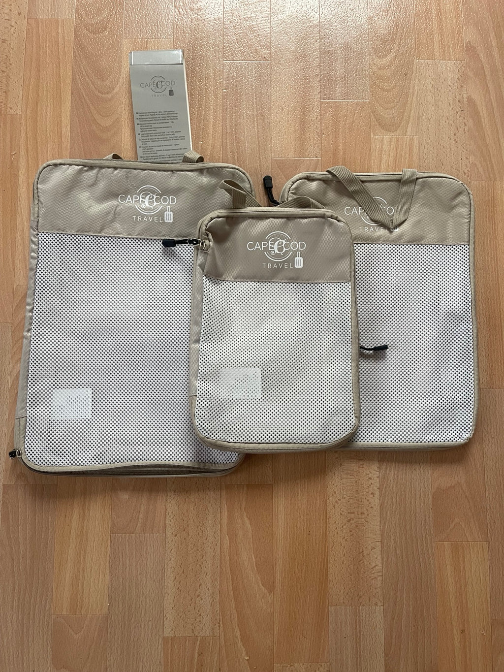 3-teiliges Kompressions-Packwürfel-Set für Reisen – Beige