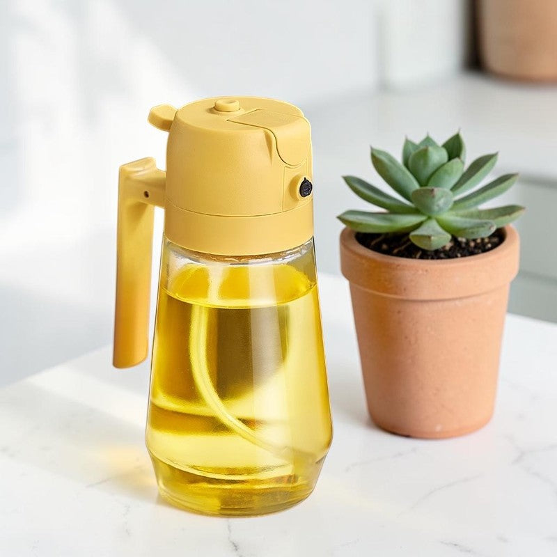 470 ml 2-in-1 Olivenöl Sprühflasche – Glas Ölspender für Küche, BBQ & Airfryer